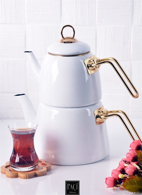 Marmer Look Thee Pot Wit/Creme - 3 liter - Caydanlik