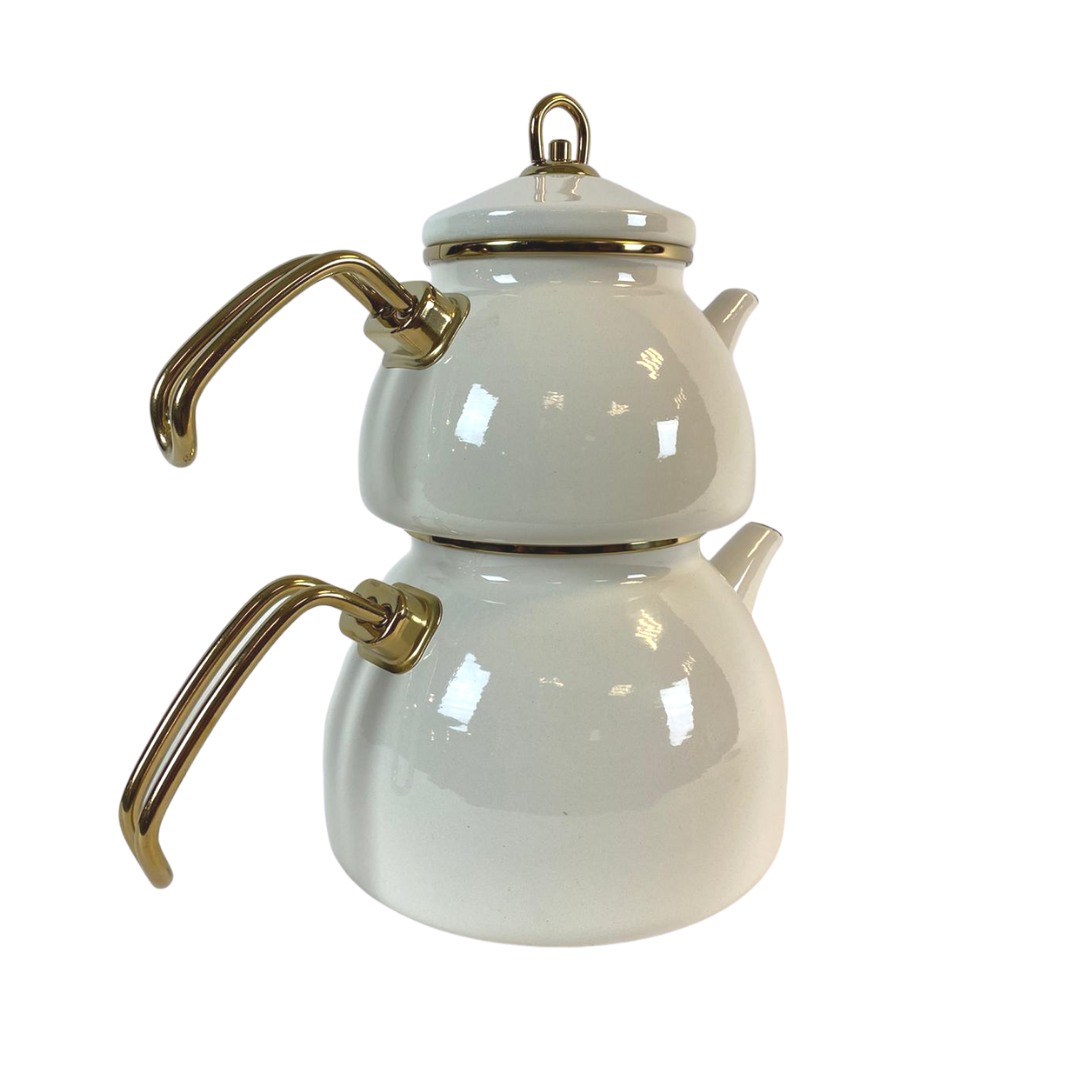 Marmer Look Thee Pot Wit/Creme - 3 liter - Caydanlik