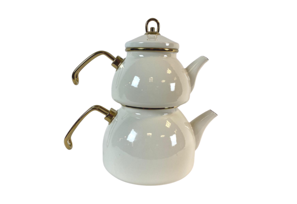 Marmer Look Thee Pot Wit/Creme - 3 liter - Caydanlik