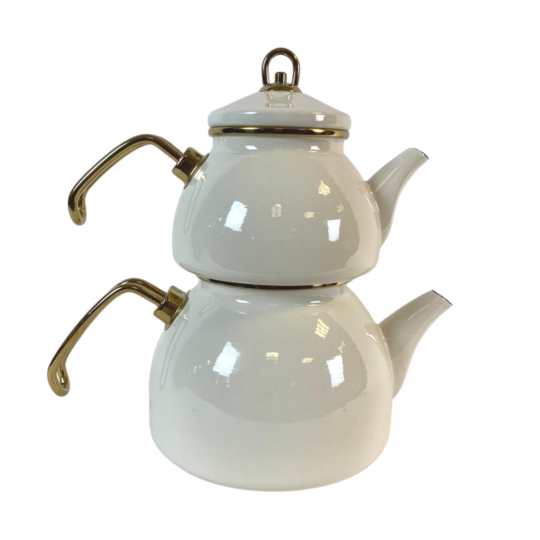 Marmer Look Thee Pot Wit/Creme - 3 liter - Caydanlik