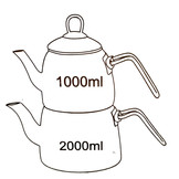 Marmer Look Thee Pot Zwart- 3 liter - Caydanlik