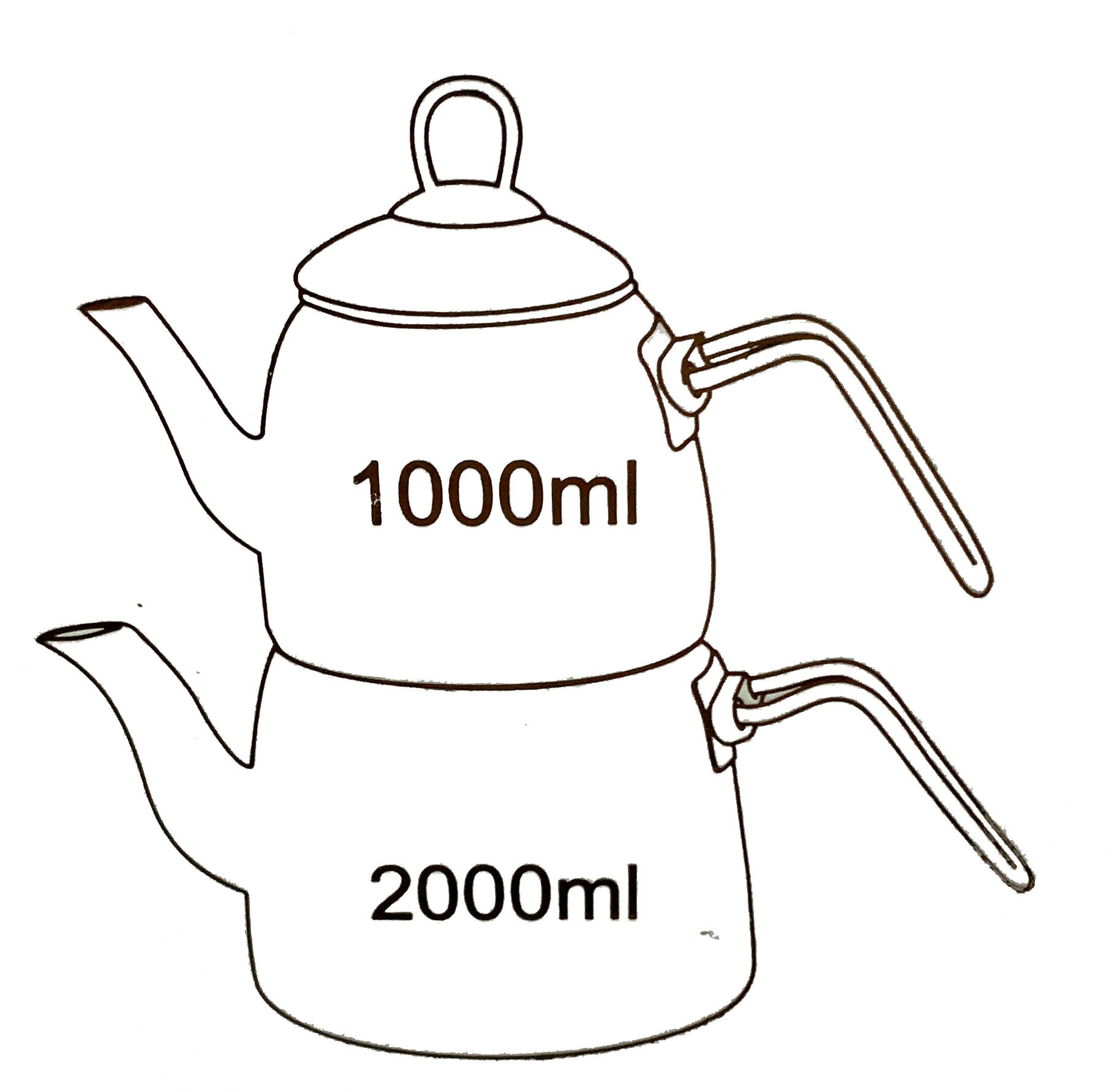 Marmer Look Thee Pot Zwart- 3 liter - Caydanlik