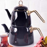 Marmer Look Thee Pot Zwart- 3 liter - Caydanlik