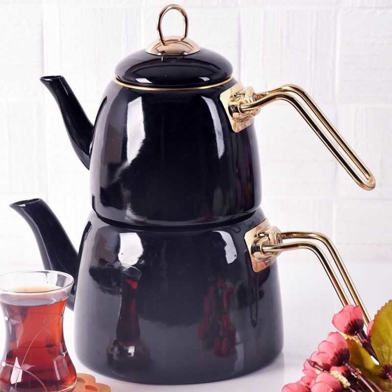 Marmer Look Thee Pot Zwart- 3 liter - Caydanlik