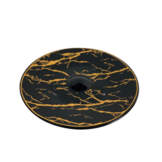 18 - delige thee set - zwart marmer / goud