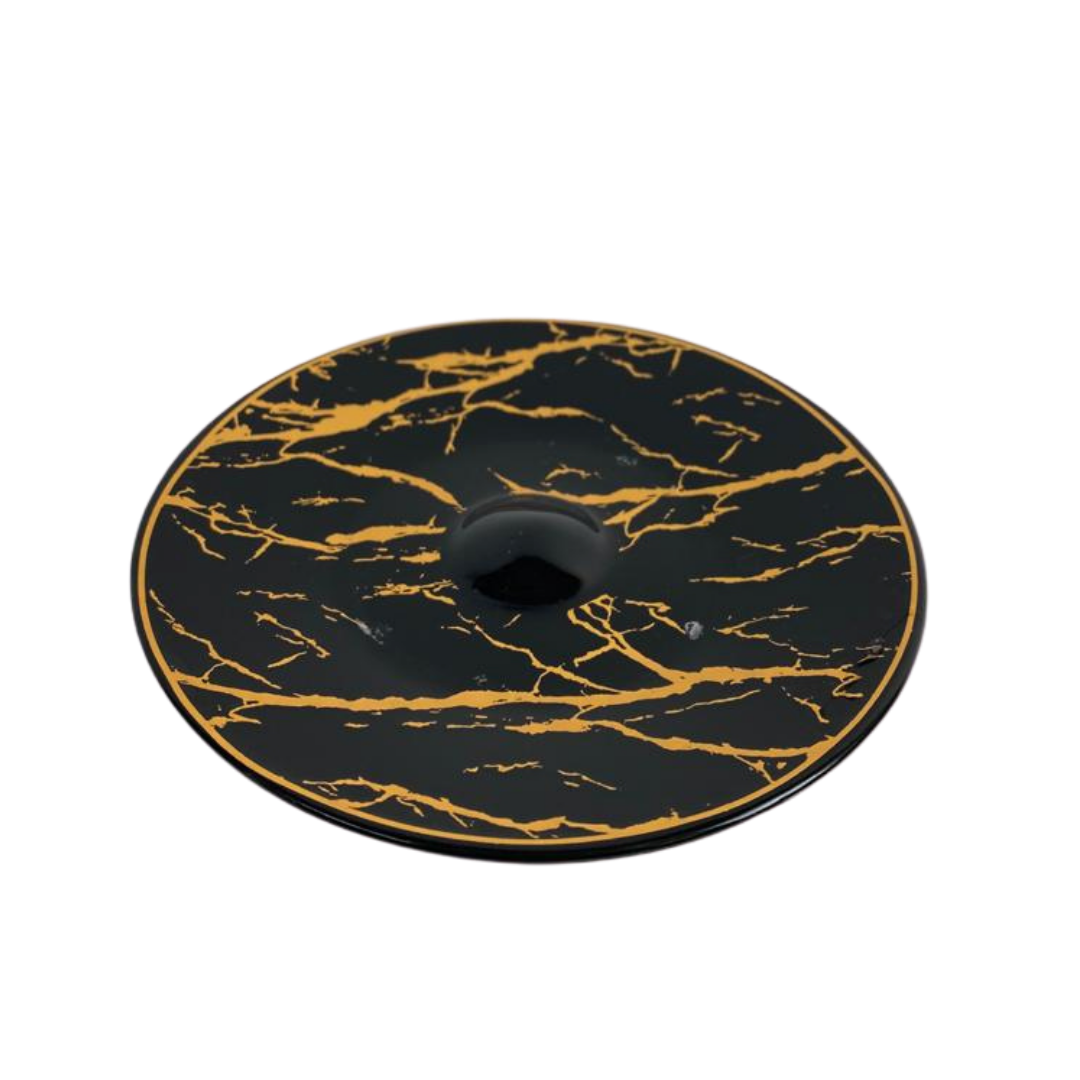 18 - delige thee set - zwart marmer / goud