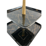 Etagère Bamboe Zwart / Goud 2-laags - Marmer design