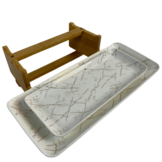 Schalenset Bamboe Wit / Zilver 2-laags -  Marmer design