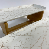 Schalenset Bamboe Wit / Zilver 2-laags -  Marmer design