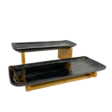 Schalenset Bamboe Zwart / Goud 2-laags -  Marmer design