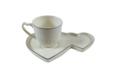 Koffieset - Hearts  - Wit / Zilver