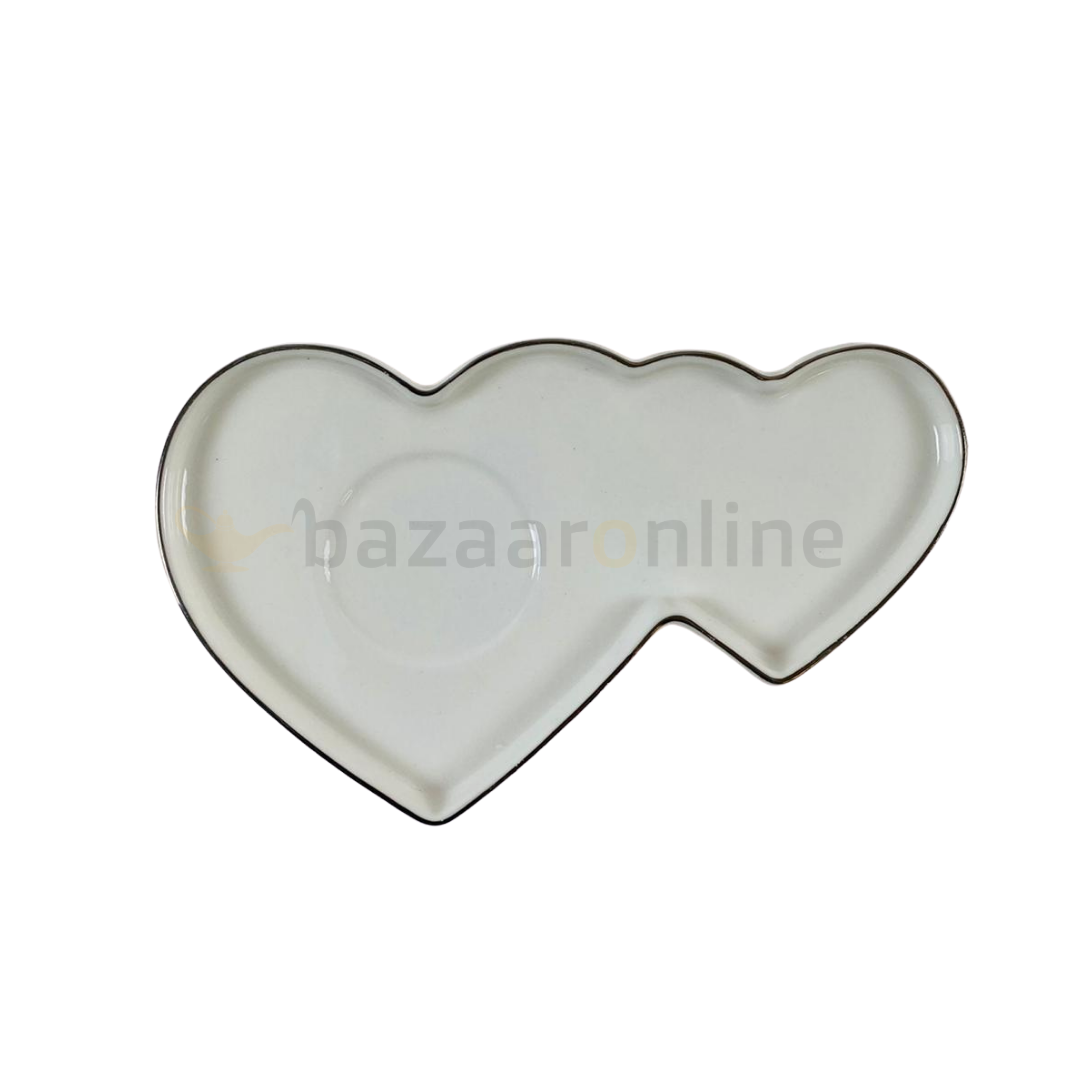 Koffieset - Hearts  - Wit / Zilver