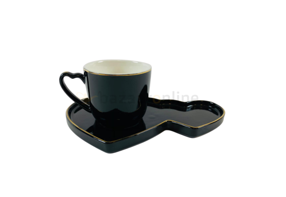 Koffieset - Hearts  - Zwart / Goud