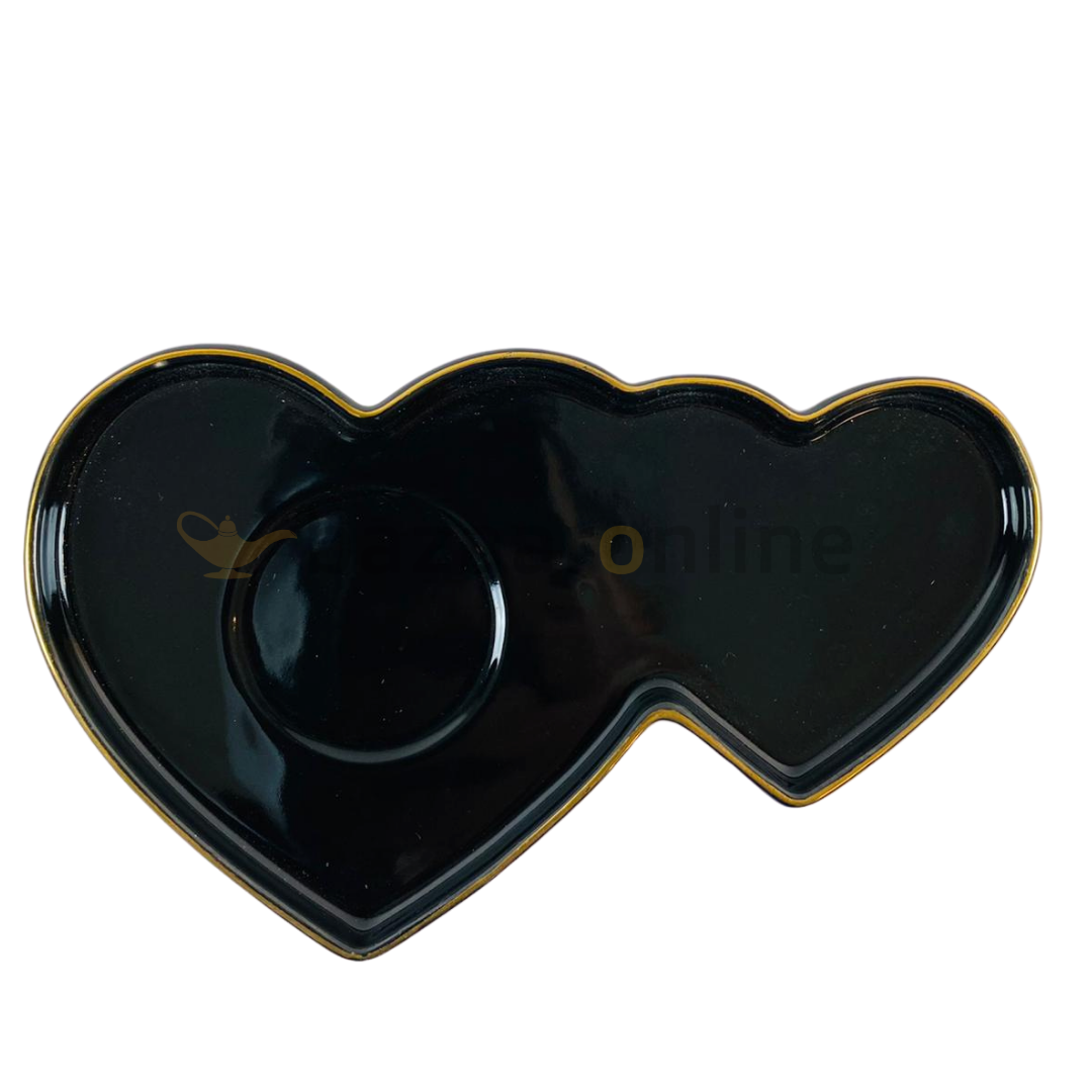 Koffieset - Hearts - Zwart / Goud