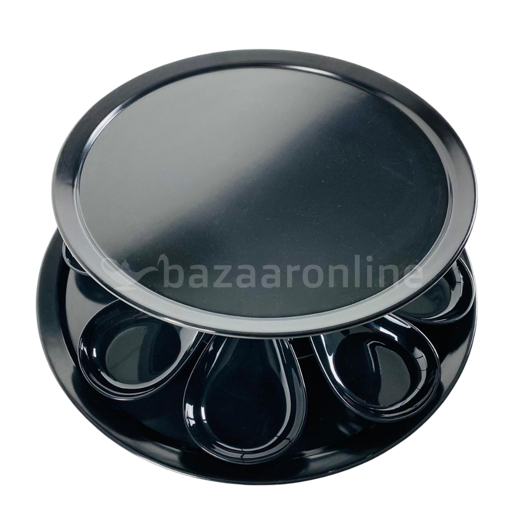 Melamine set met 8 schaaltjes  - zwart