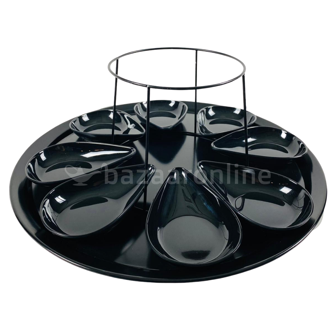 Melamine set met 8 schaaltjes  - zwart