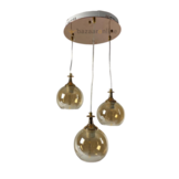 Hanglamp Tro Gold/Rosé Smoking glass  3 lichts 40x120cm