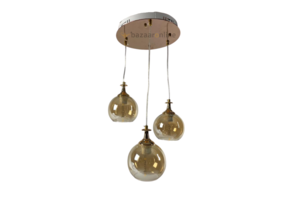 Hanglamp Tro Gold/Rosé Smoking glass  3 lichts