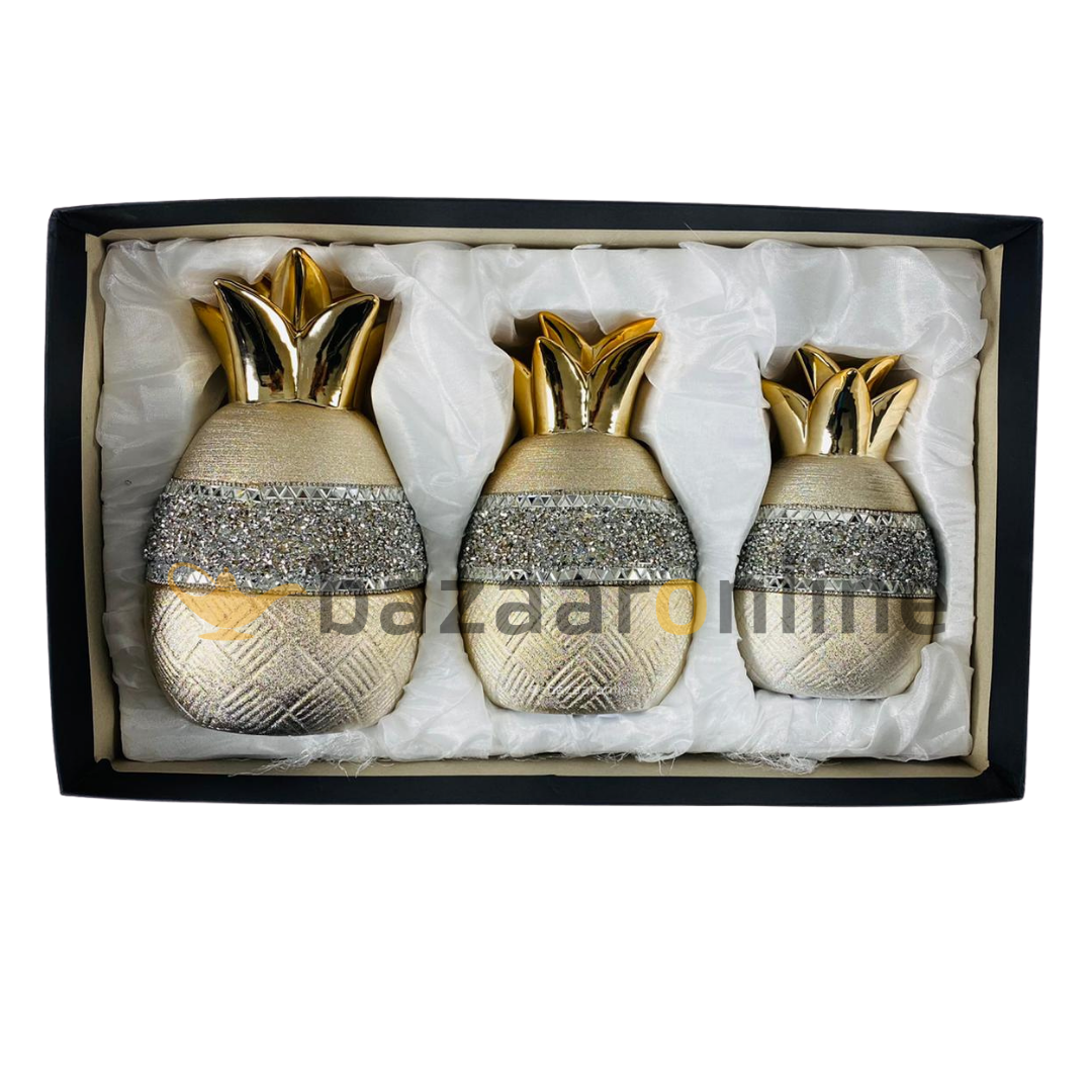 Decoratieset Pineapple - 3 delig - goud