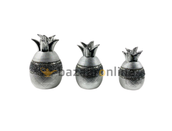 Decoratieset Pineapple - 3 delig - zilver