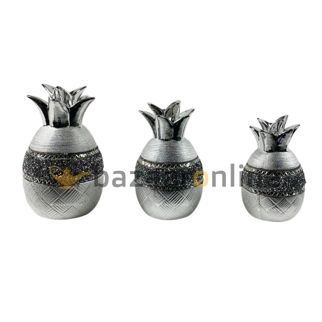 Decoratieset Pineapple - 3 delig - zilver