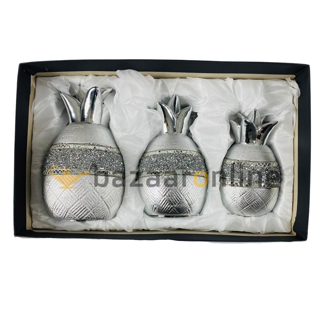 Decoratieset Pineapple - 3 delig - zilver