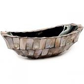Bowl Mother of Pearl L46 B20 H13 cm - Bruin - Schelpenvaas