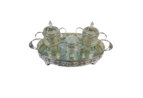 Dienblad Royal - 4 delig - incl suikerpotten - Zilver