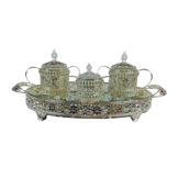 Dienblad Royal - 4 delig - incl suikerpotten - Zilver