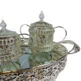 Dienblad Royal - 4 delig - incl suikerpotten - Zilver