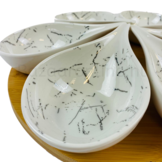 Schalenset - Bamboe - 7 delen - Zilver - Marmer look