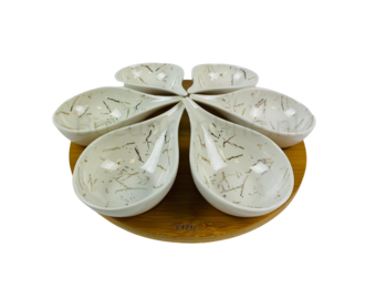 Schalenset - Bamboe - 7 delen - Goud - Marmer look