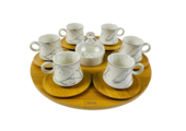 Koffieset - Bamboe -  15 delig - Zilver - Marmer look