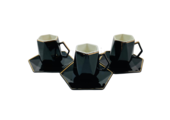 Koffieset - Marion  - Zwart / Goud