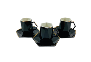 Koffieset - Marion  - Zwart / Goud