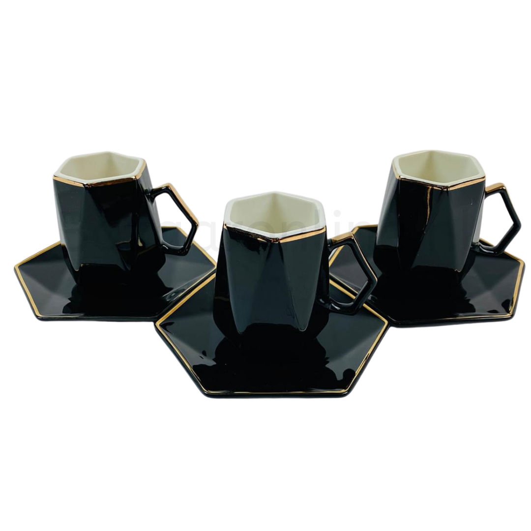 Koffieset - Marion  - Zwart / Goud