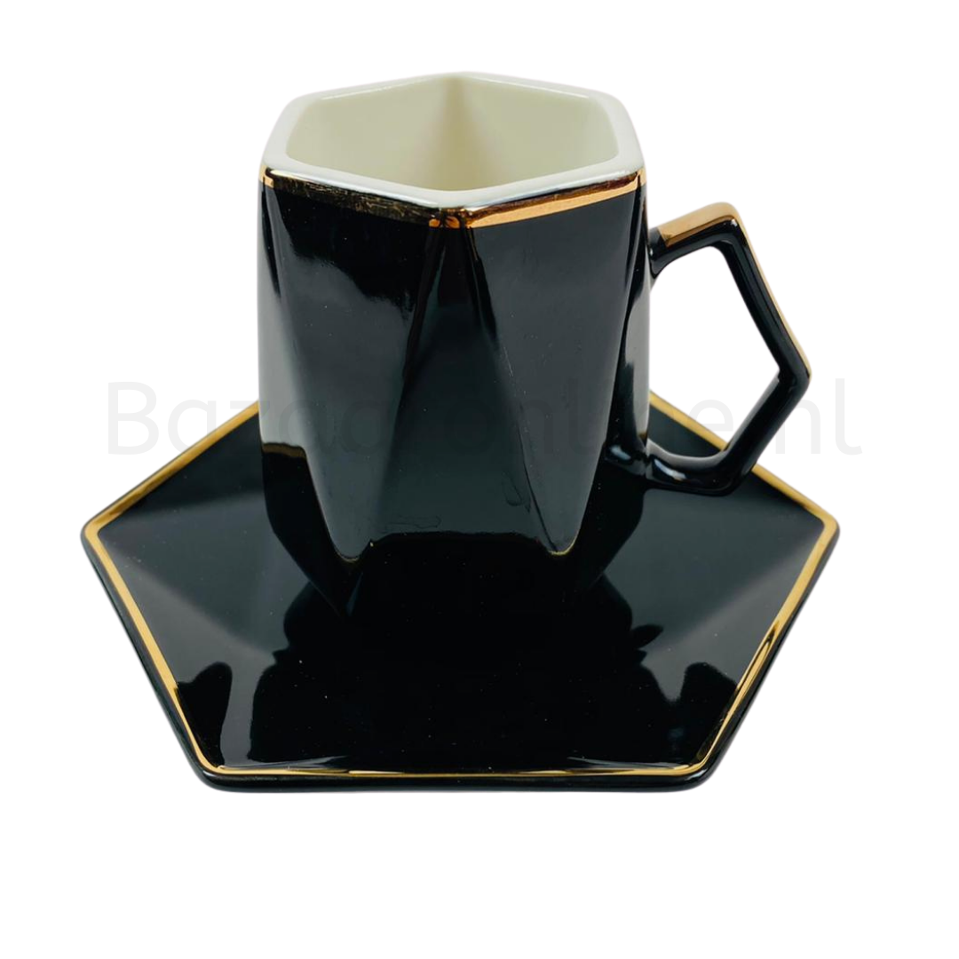 Koffieset - Marion  - Zwart / Goud