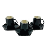 Koffieset - Marion  - Zwart / Zilver
