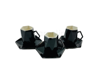 Koffieset - Marion  - Zwart / Zilver