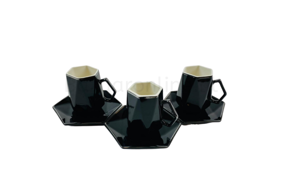 Koffieset - Marion  - Zwart / Zilver
