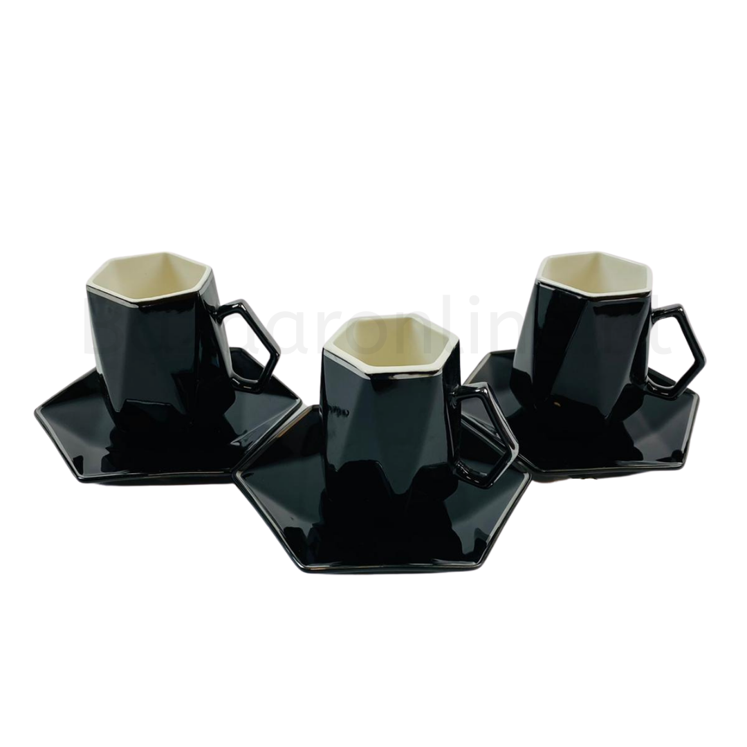 Koffieset - Marion  - Zwart / Zilver