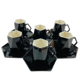Koffieset - Marion  - Zwart / Zilver