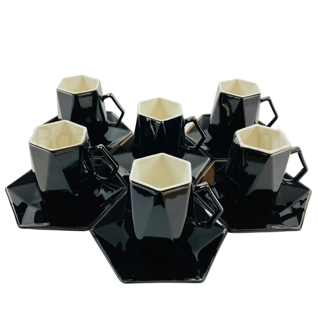Koffieset - Marion  - Zwart / Zilver