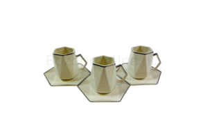Koffieset - Marion  - Wit / Zilver