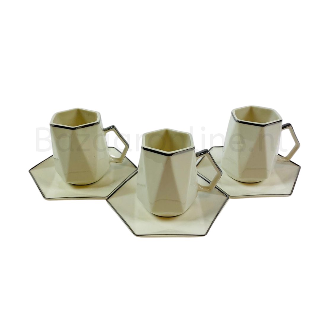 Koffieset - Marion - Wit / Zilver
