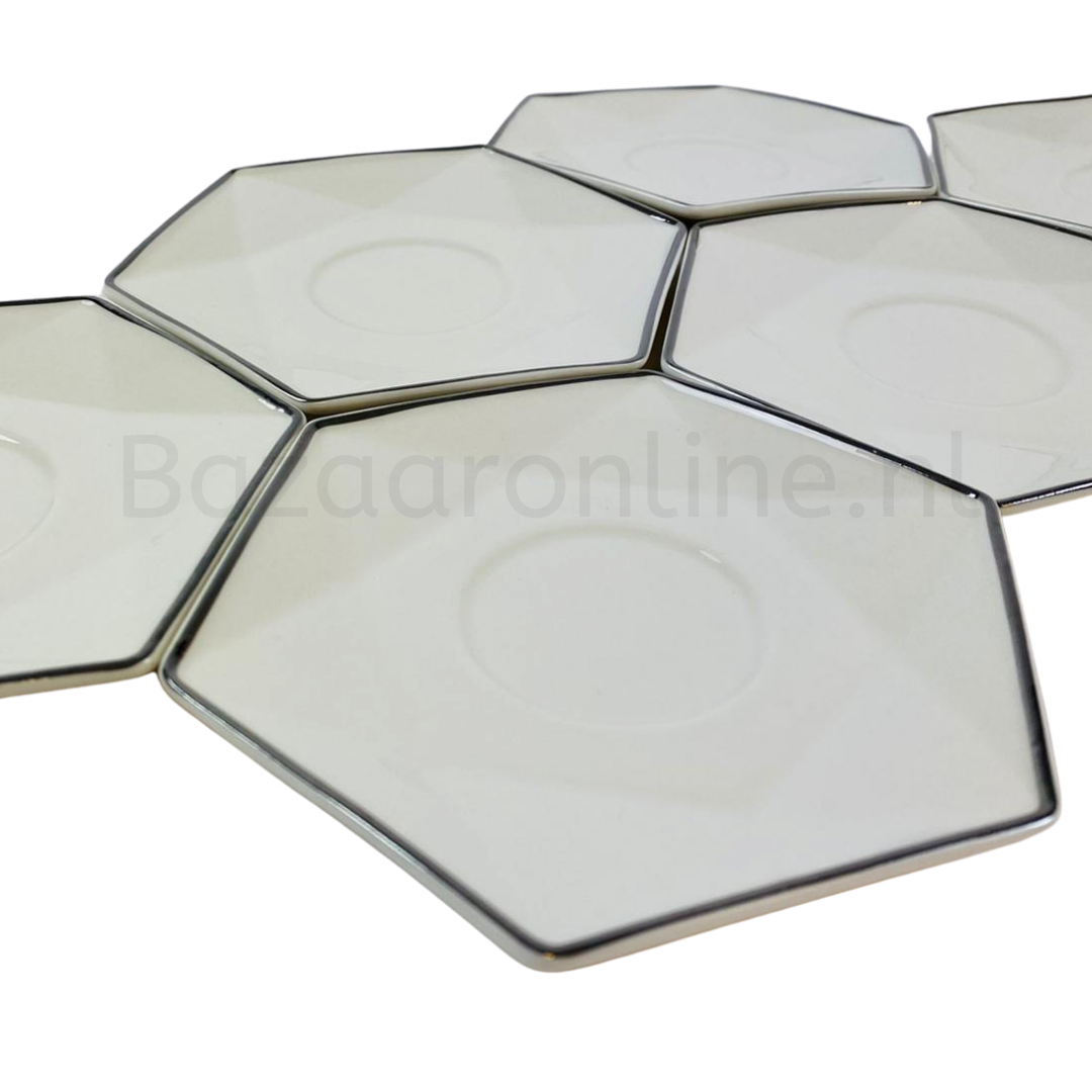 Koffieset - Marion - Wit / Zilver