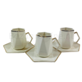 Koffieset - Marion  - Wit / Goud