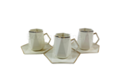 Koffieset - Marion  - Wit / Goud