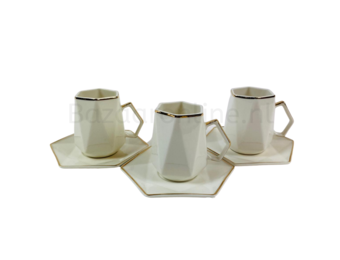Koffieset - Marion  - Wit / Goud