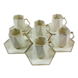 Koffieset - Marion  - Wit / Goud